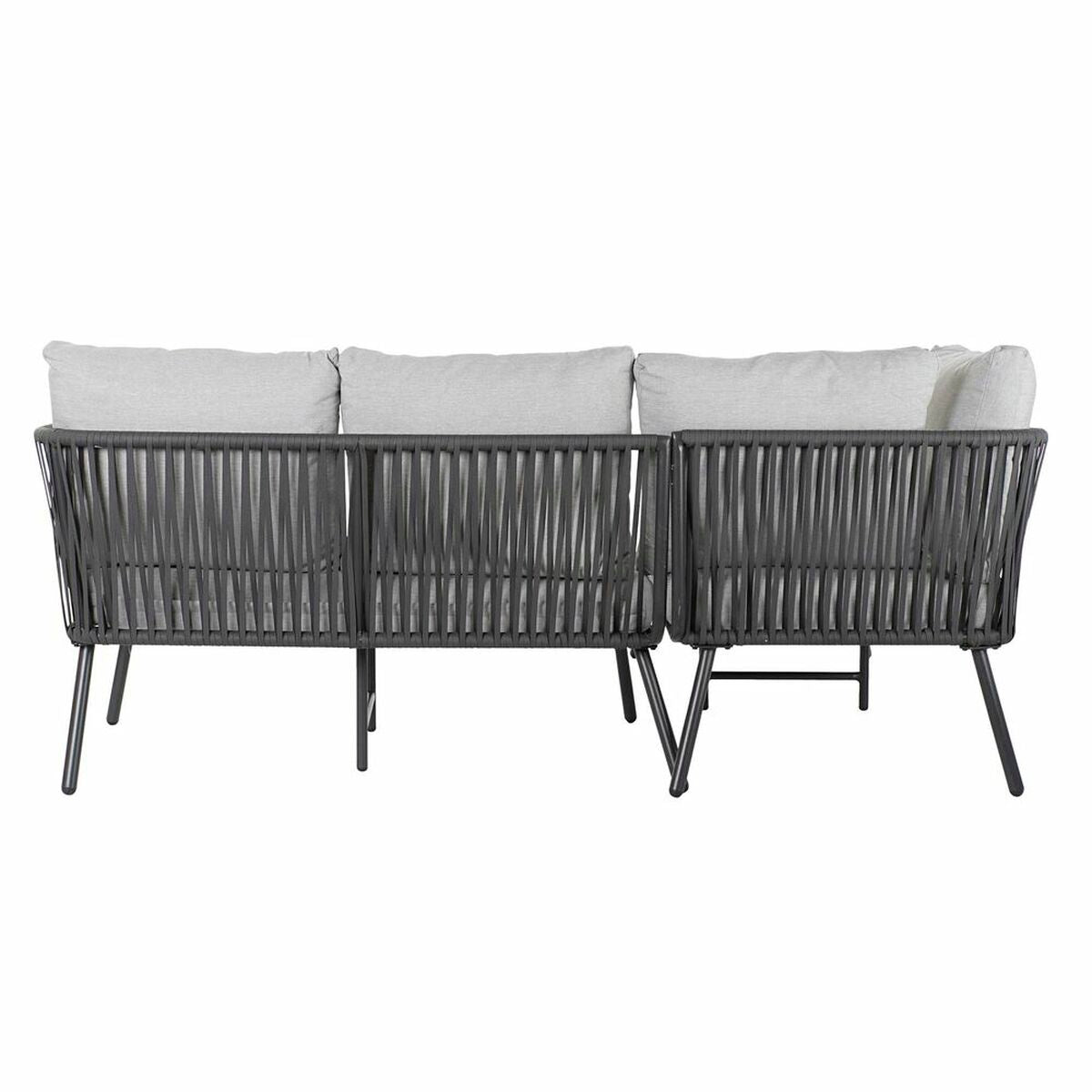 Gartensofa DKD Wohnkultur Schwarzes Metall Aluminium Seil 30 x 40 cm 192 x