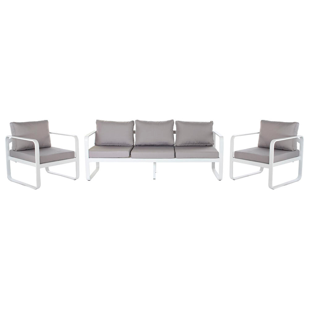 Canapé de jardin dkd décor intérieur aluminium gris 78 cm 184 x 72 x 78 cm