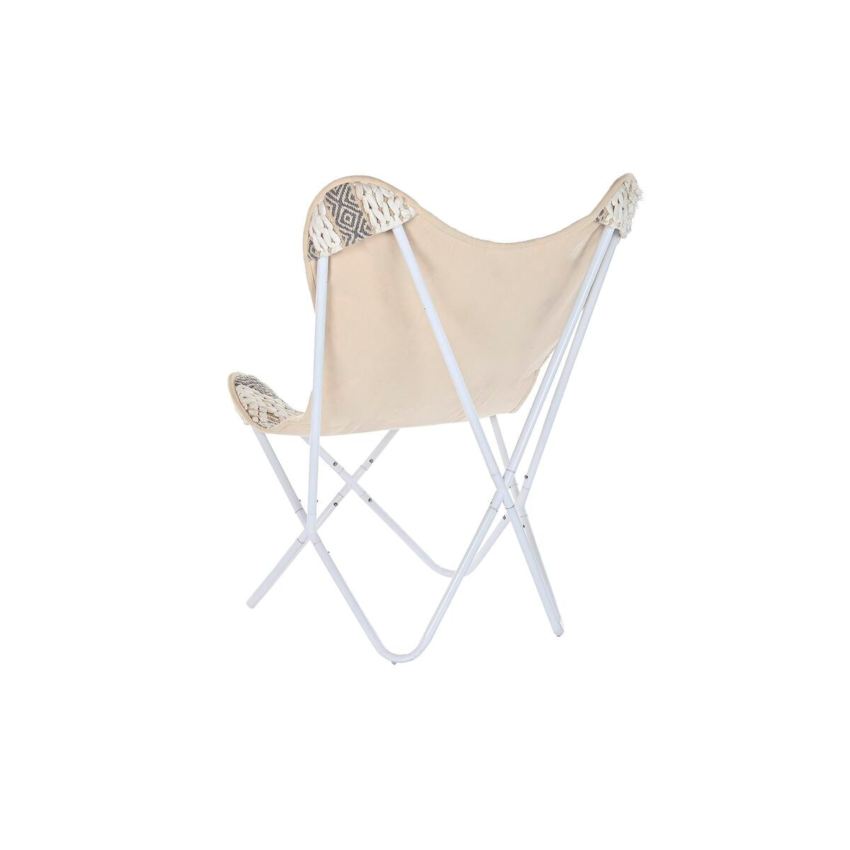 Chaise de jardin DKD Dec intérieur Fon blanc en coton gris (74 x 65 x 90 cm)