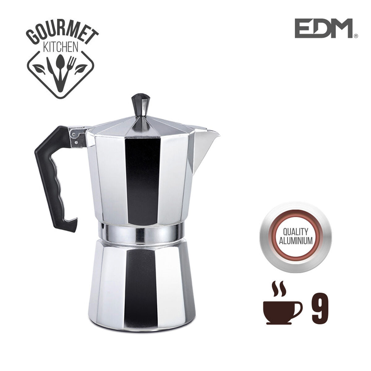 Kaffeemaschine EDM Aluminium 9 Tassen (Kaffeemaschine)