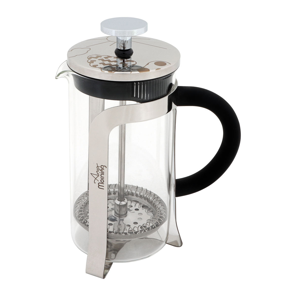 Tout matin FY450 French Press Kaffeebereiter, 600 ml, silber