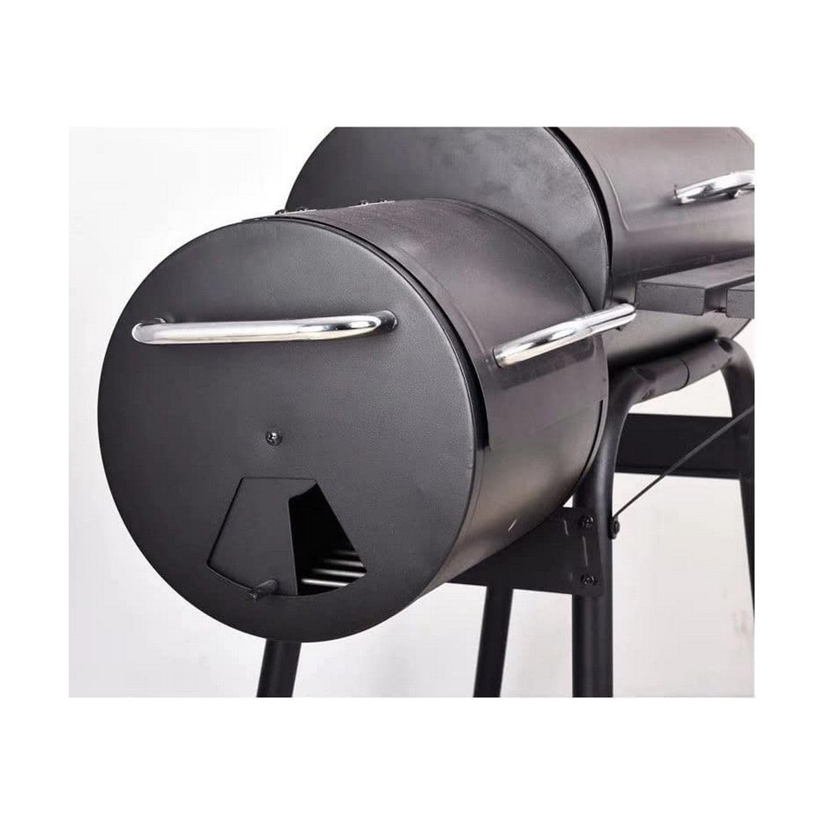 Barbecue a carbone con copertura e ruote nere (112 x 63 x 112 cm)