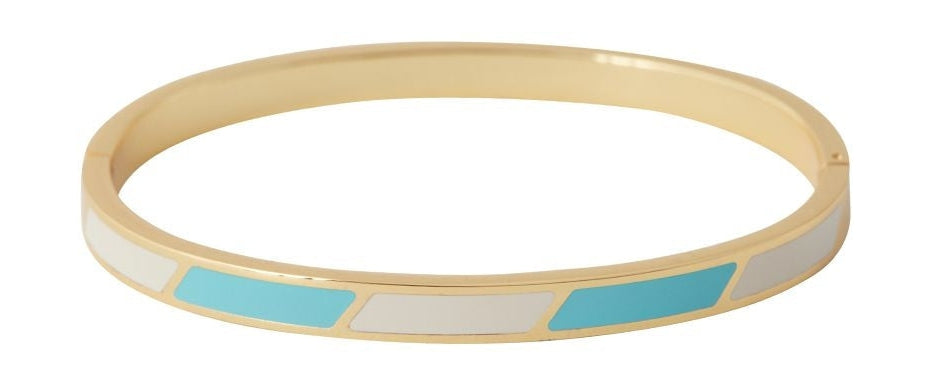Design Letters Striped Candy Bangle, Turquoise/White