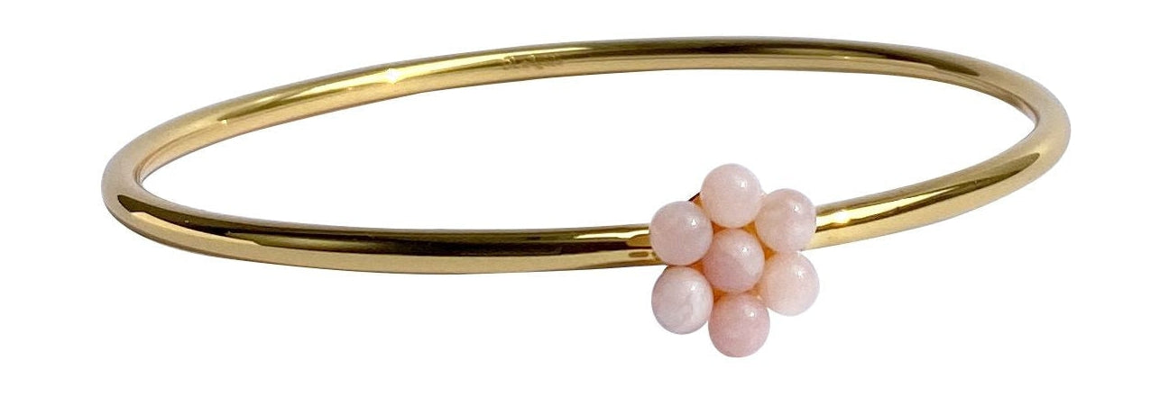 Designbokstaver Myflower Armbånd Monokrom 10 mm gull, rosa