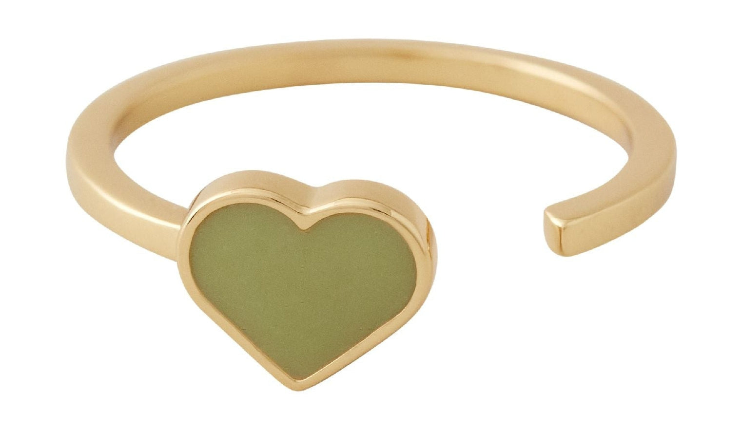 Design Letters Emalje Heart Ring Gold, Crispy Green