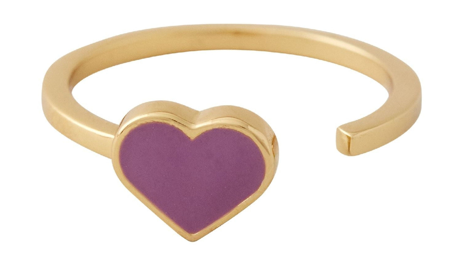 Diseño de letras de esmalte anillo de corazón oro, lavanda