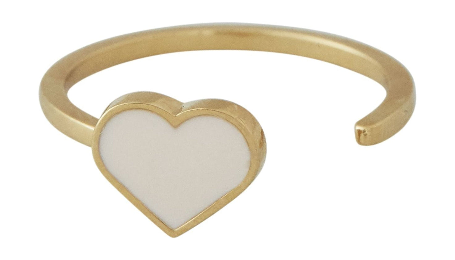 Design Letters Emalje Heart Ring Gold, Nude