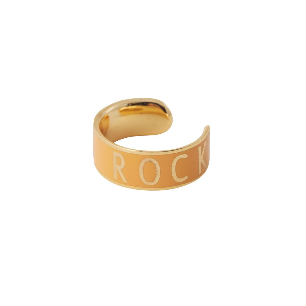 Design Letters Big Word Candy Ring, Rock/Orange