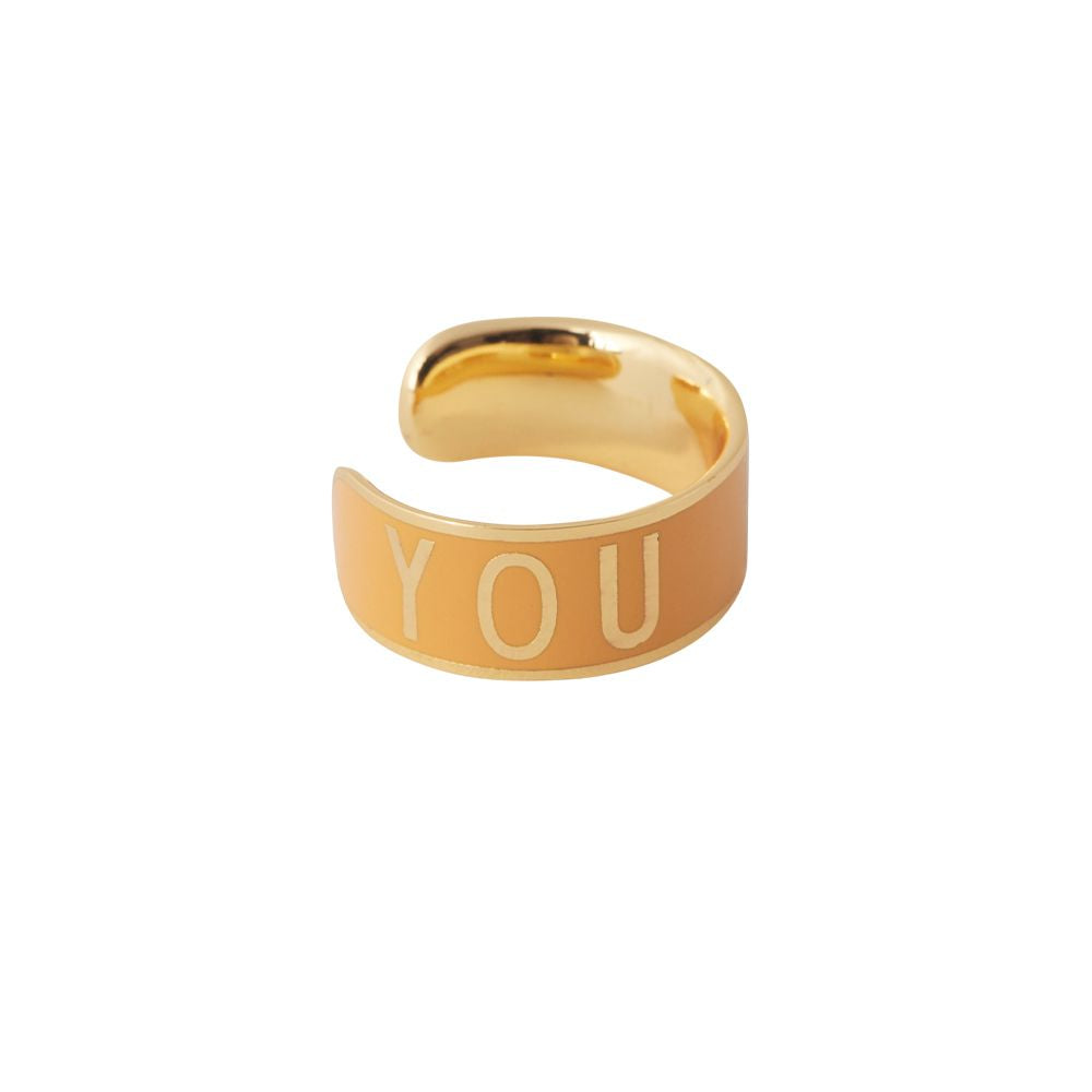 Design Letters Big Word Candy Ring, Rock/Orange