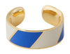 Design Letters Bague de bonbons rayée, bleu cobalt / blanc