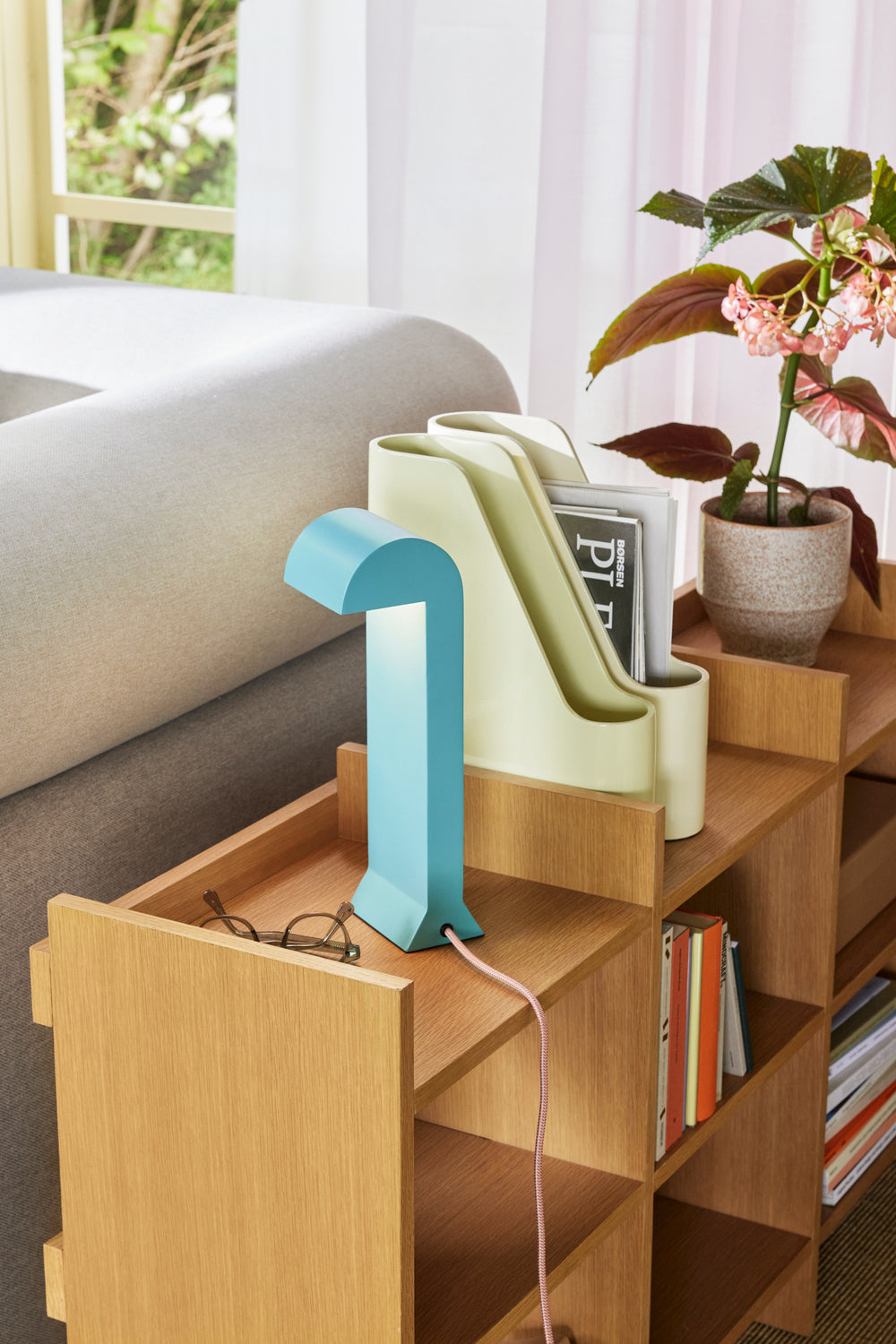 Hübsch Soothe Table Lamp, Turquoise