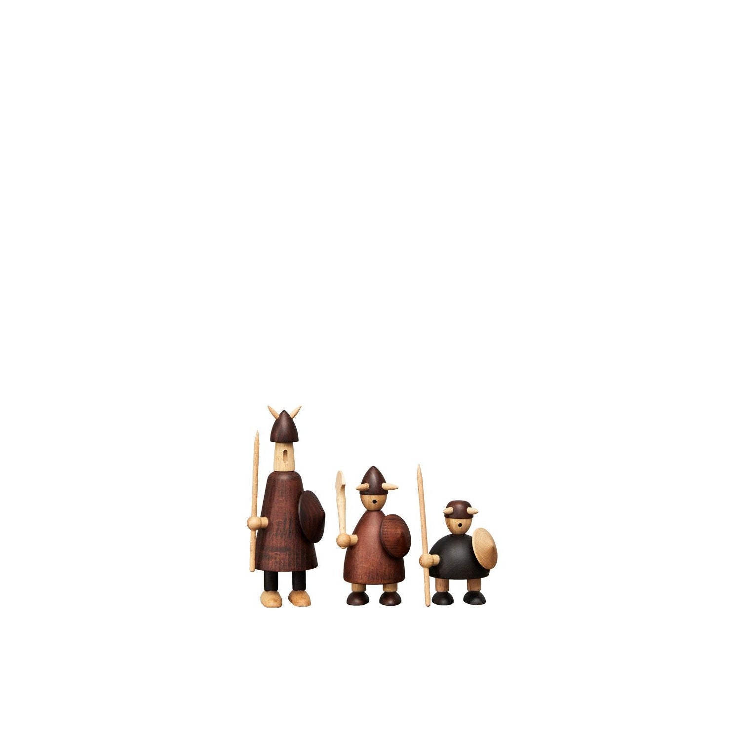 Andersen Furniture De Vikingen van Denemarken houten figuur, set van 3