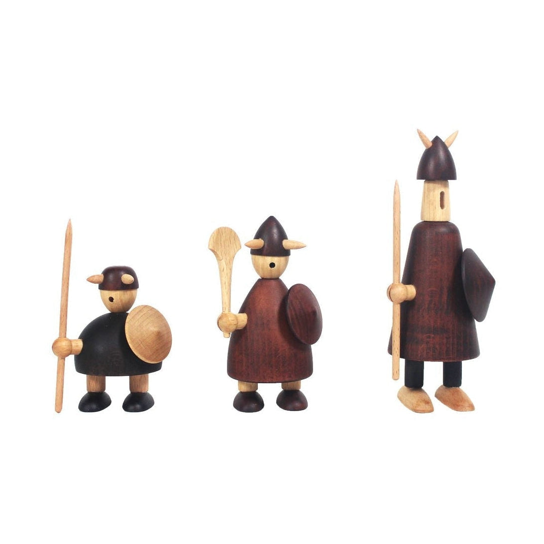 Andersen Furniture De Vikingen van Denemarken houten figuur, set van 3