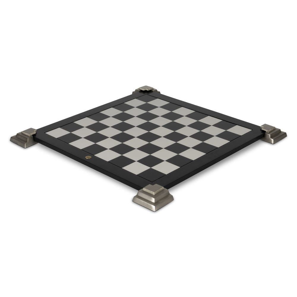 Authentic Models 2 -sidet spilbræt til skak og brikker, sort