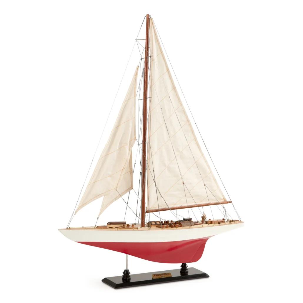 Ekta gerðir leitast við L60 Sailing Ship Model, Red/White