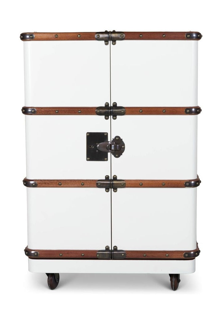 Autentiske modeller Polo Club Travel Suitcase Cabinet Bar, Off White