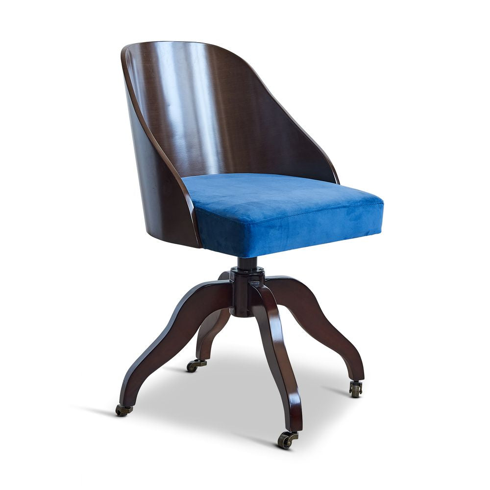Authentic Models Schreibtischstuhl mit schalenförmiger Rückenlehne, blau