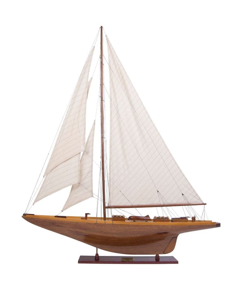 Modelos auténticos modelo Shamrock Yacht Wood Sailing Ship Ship