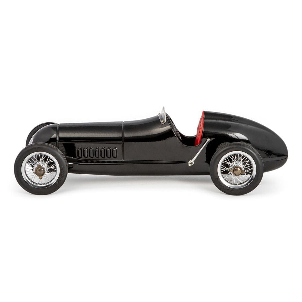 Modelos auténticos modelo de automóvil de flecha plateada negro, asiento rojo