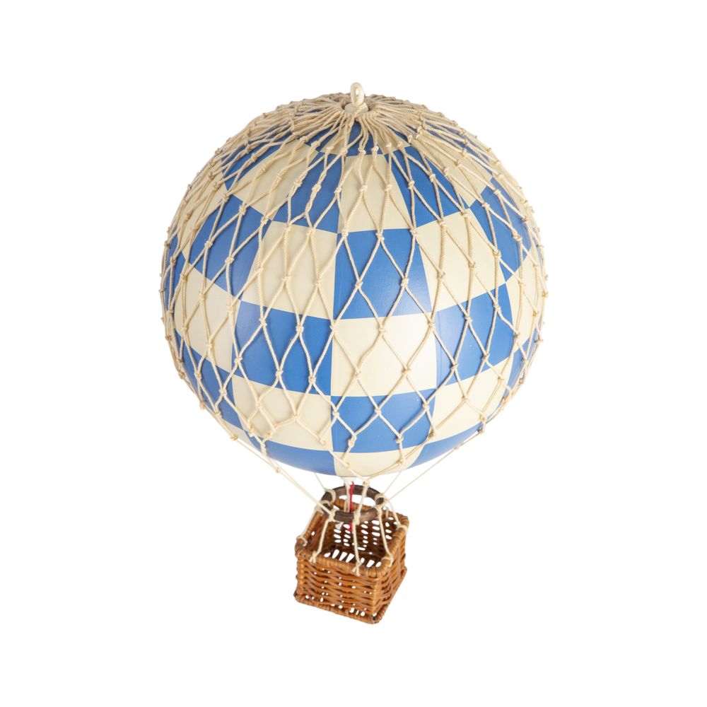 Authentic Models Travels Light Ballon Modell, Karo Blau, ø 18 Cm