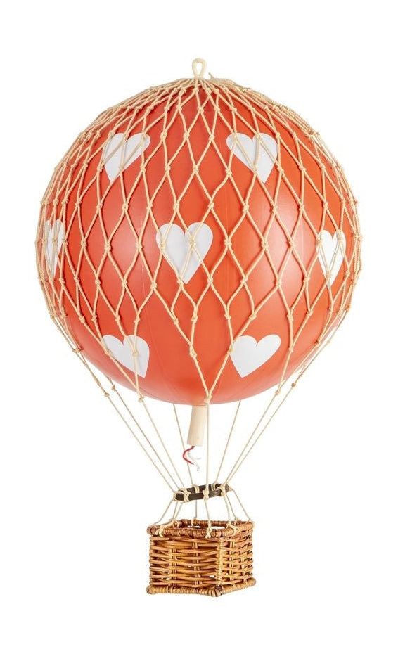 Authentic Models Reist een licht ballonmodel, rode harten, Ø 18 cm