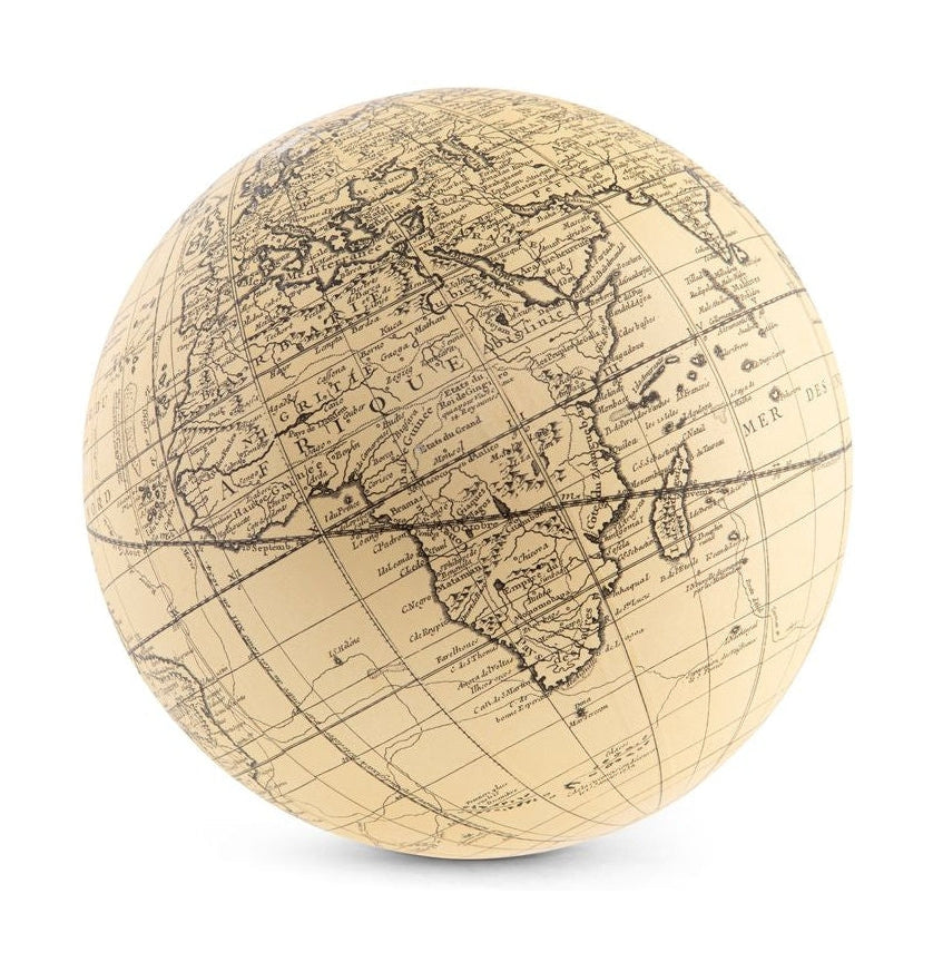 Ekta gerðir Vaugondy Earth Globe 14 cm, fílabein