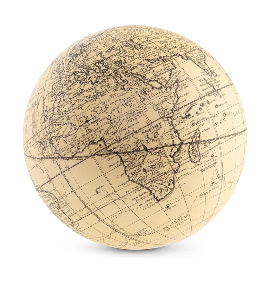 Ekta gerðir Vaugondy Earth Globe 18 cm, fílabein