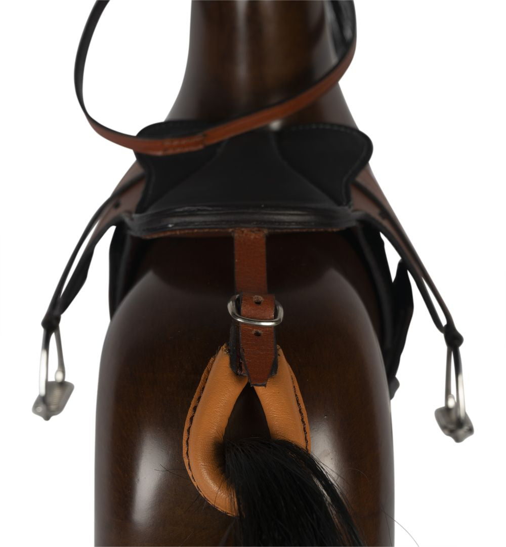 Modelli autentici replica di cavalli a dondolo vittoriano, marrone scuro