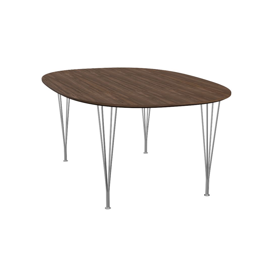 Fritz Hansen Superellipse Dining Table Chrome/Walnut Veneer, 120 X180 Cm