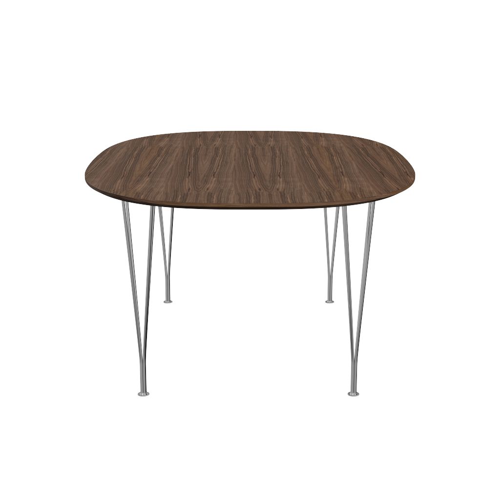 Fritz Hansen Superellipse spisebord Chrome/Walnut Finer, 120 x180 cm