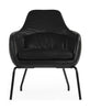 Bent Hansen ASENTO Lounge -tuoli, musta teräs/musta Adrian -nahkakehys