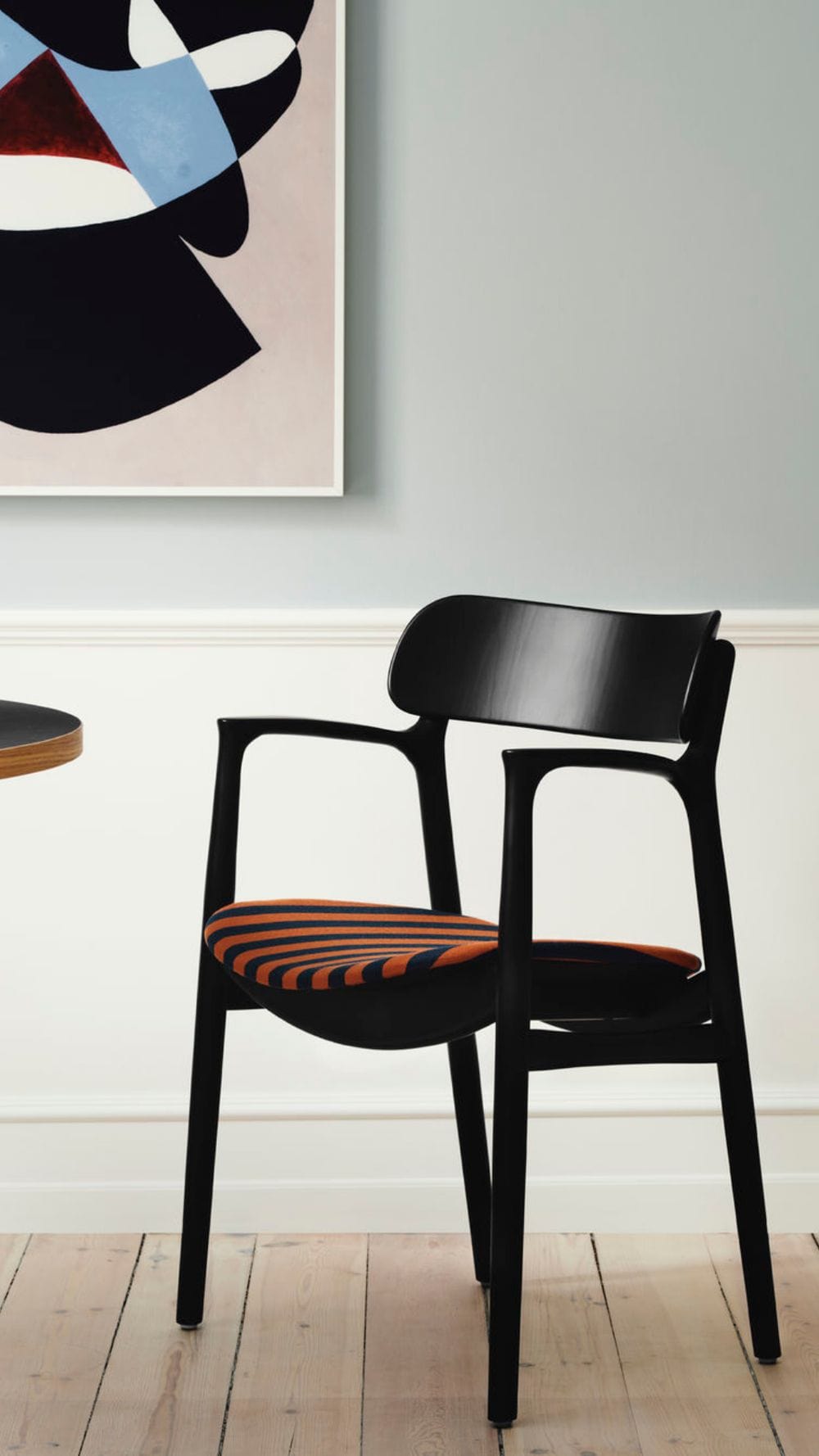 弯曲的Hansen Asger椅子座椅座椅，上油橡木/布朗特Zenso皮革