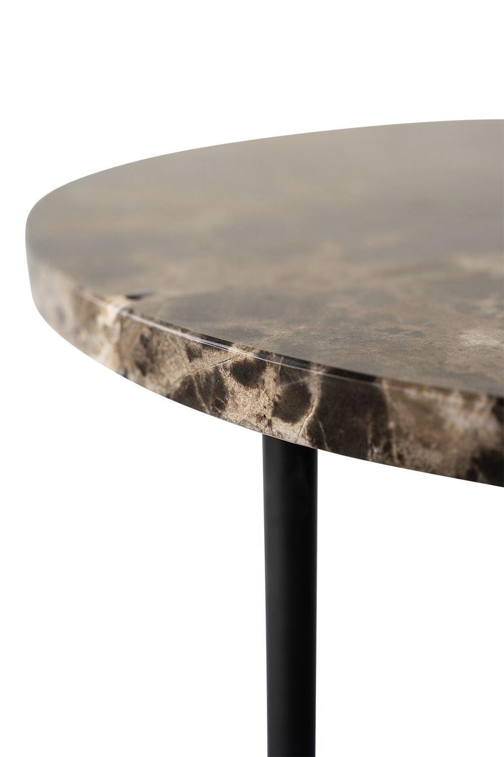 弯曲汉森地铁咖啡桌L 108厘米，皇帝深棕色大理石