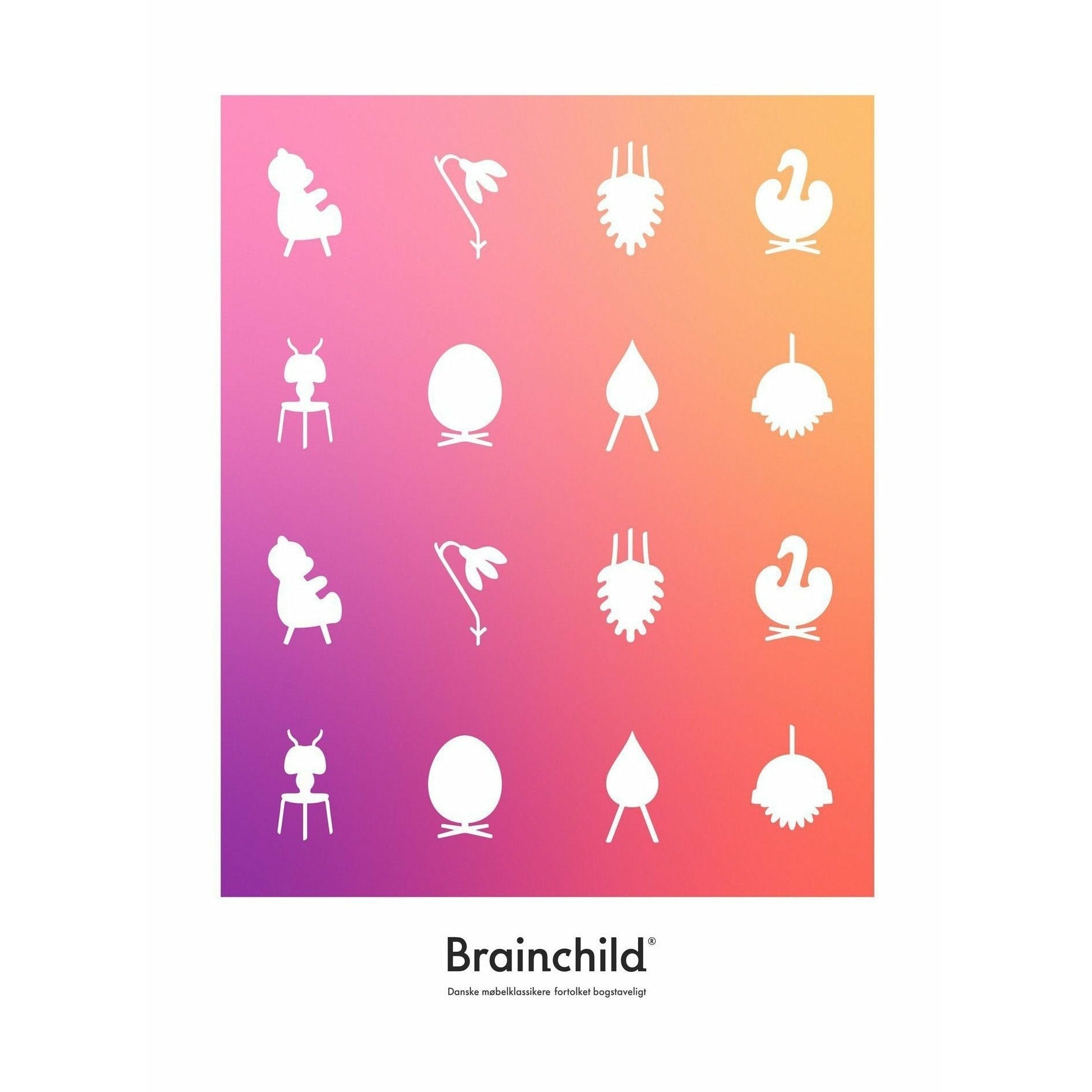 Brainchild Affiche de l'icône de conception sans cadre 30x40 cm, couleur