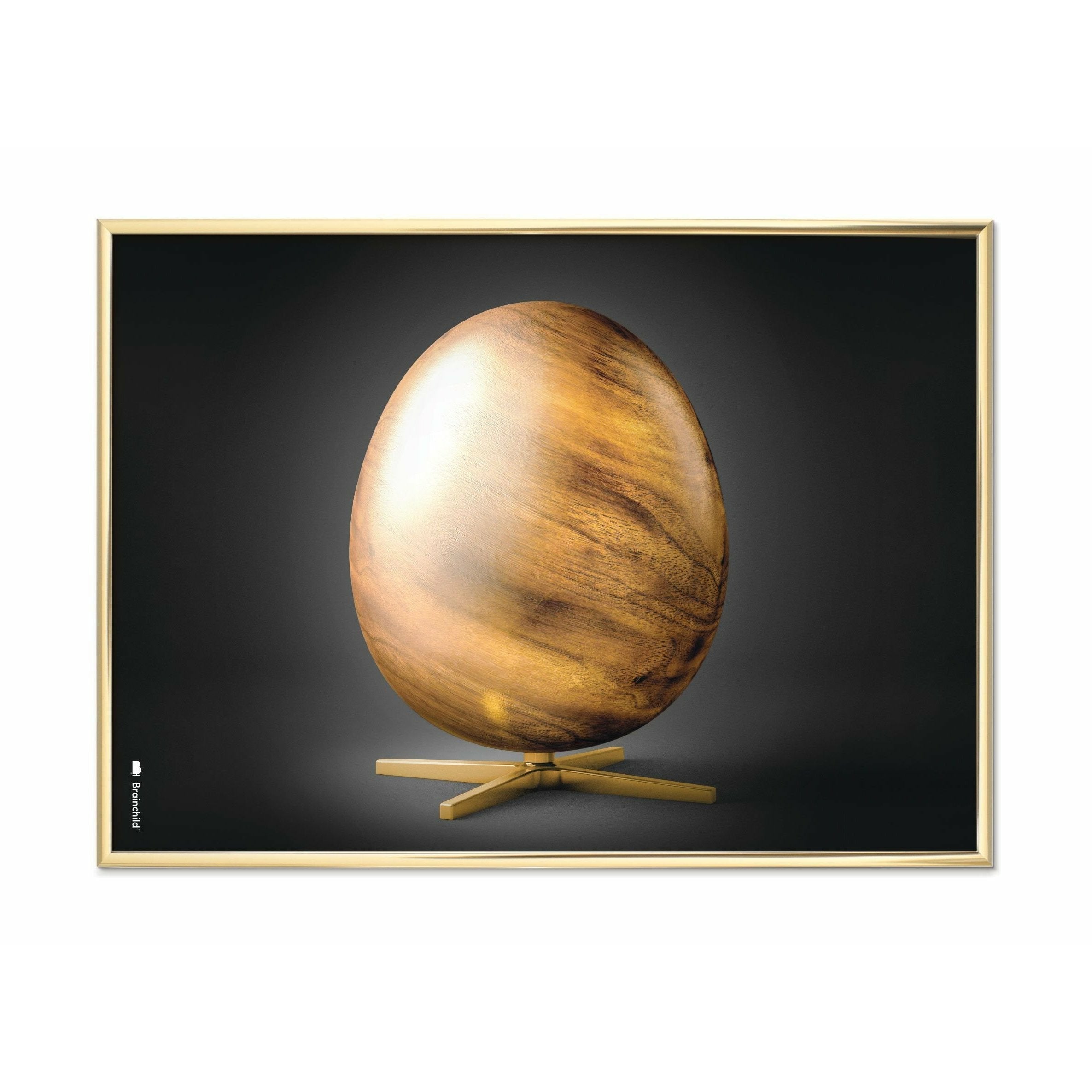 Brainchild Egg Cross Format -affisch, mässingsram 30x40 cm, svart