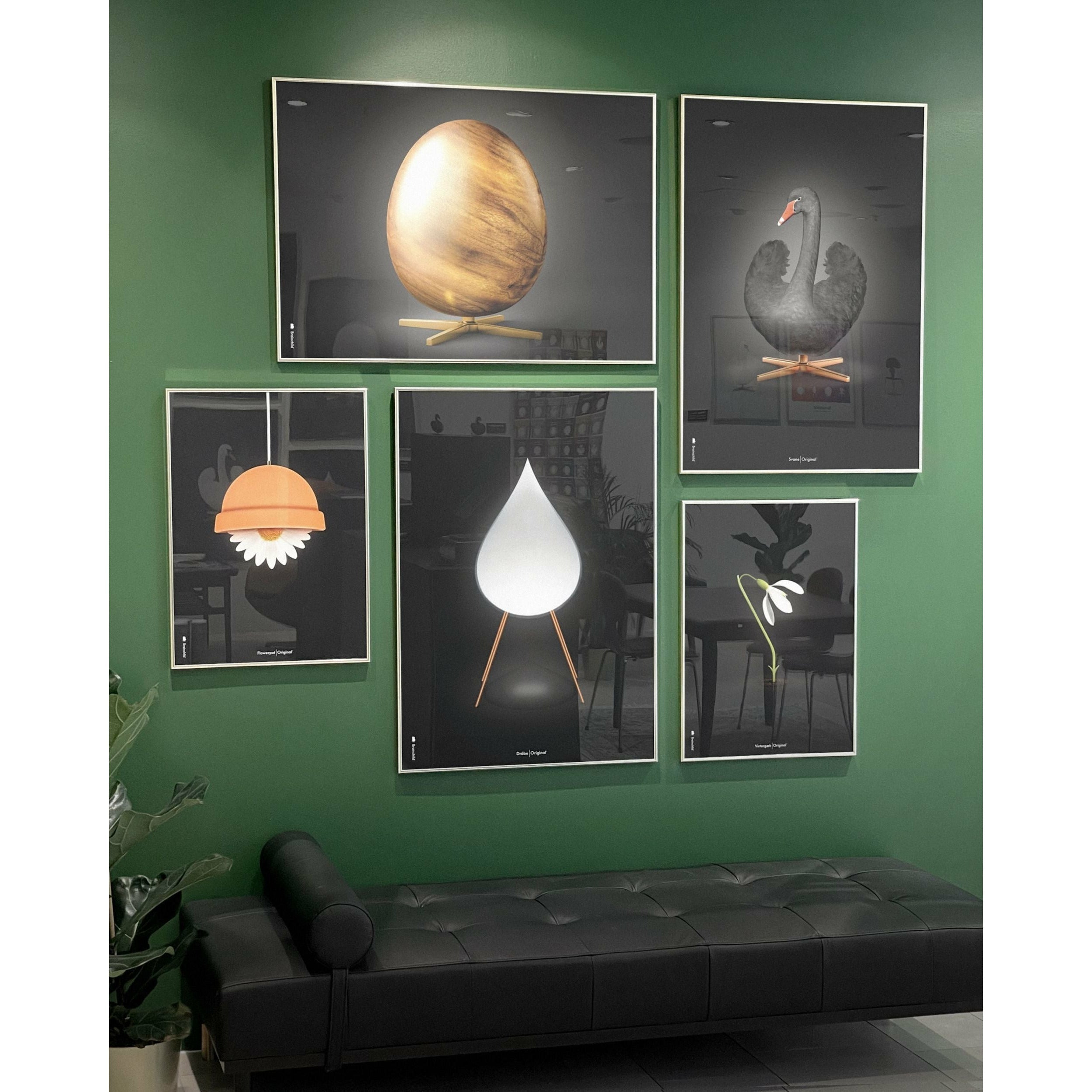 brainchild Eierkruisindeling Poster zonder frame 30 x40 cm, zwart
