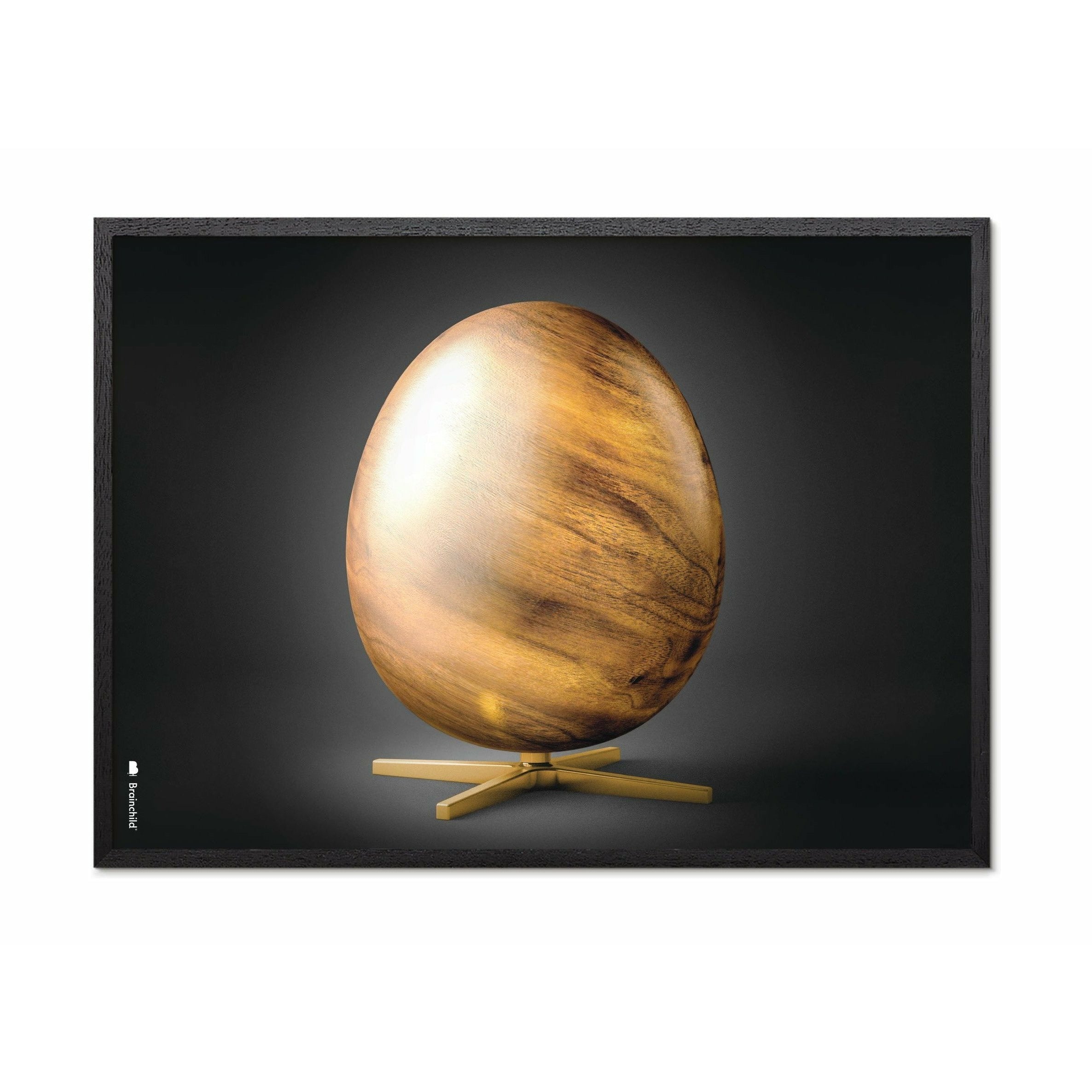 Poster in formato croce di uovo di prima cosa, cornice in legno laccato nero 30x40 cm, nero