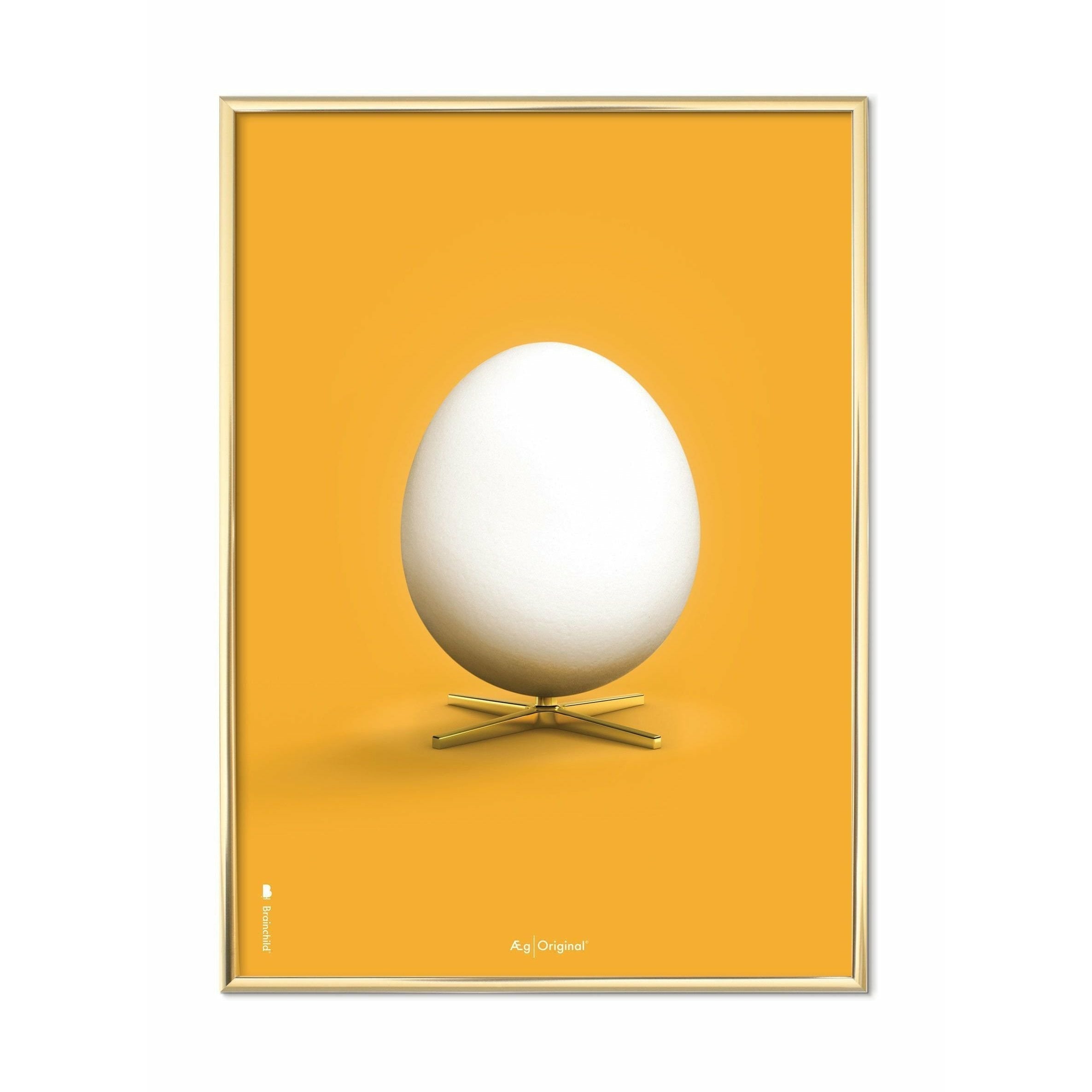 Brainchild Egg Classic Affisch, mässingsfärgad ram A5, gul bakgrund