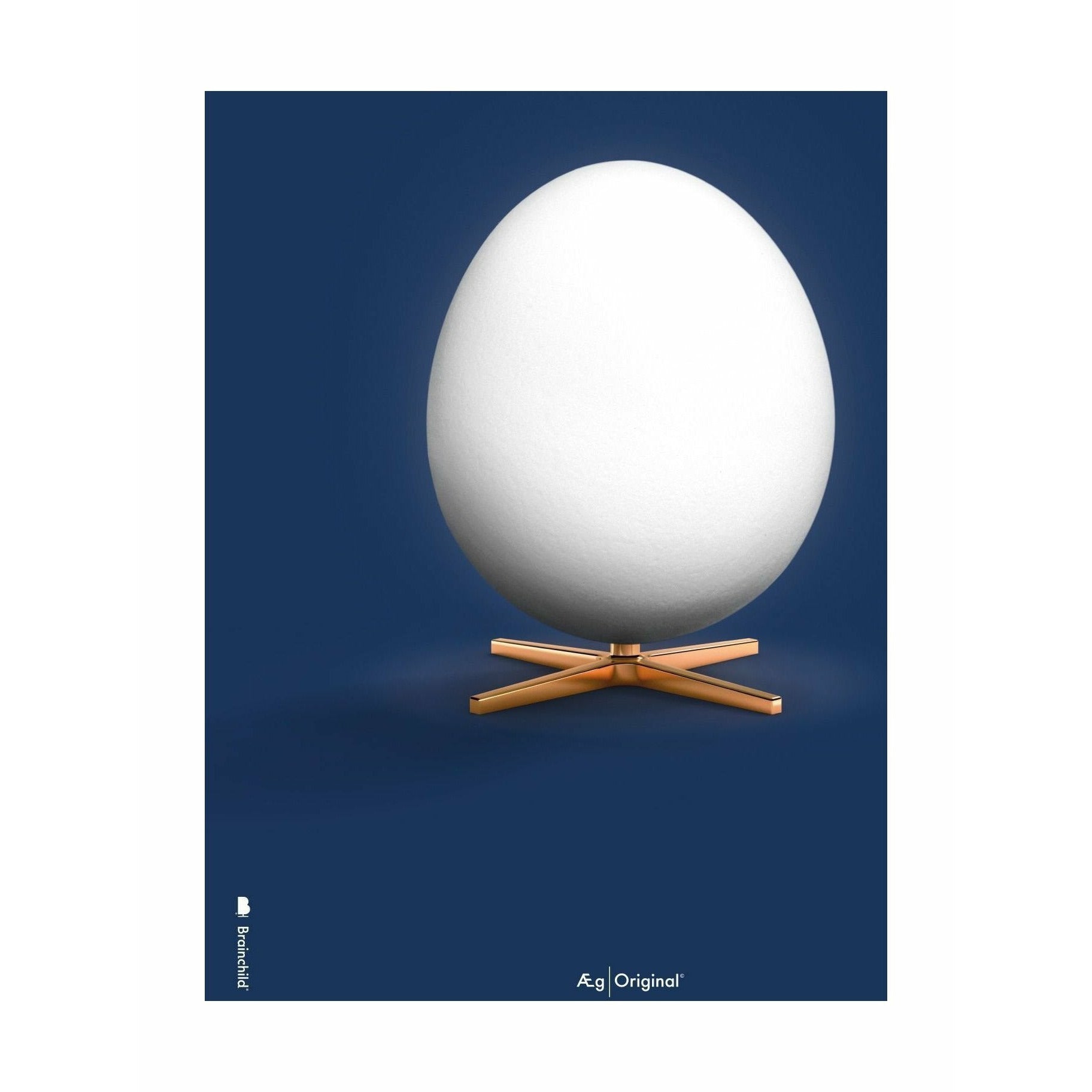 brainchild Egg Classic Poster zonder frame 70 x100 cm, donkerblauwe achtergrond