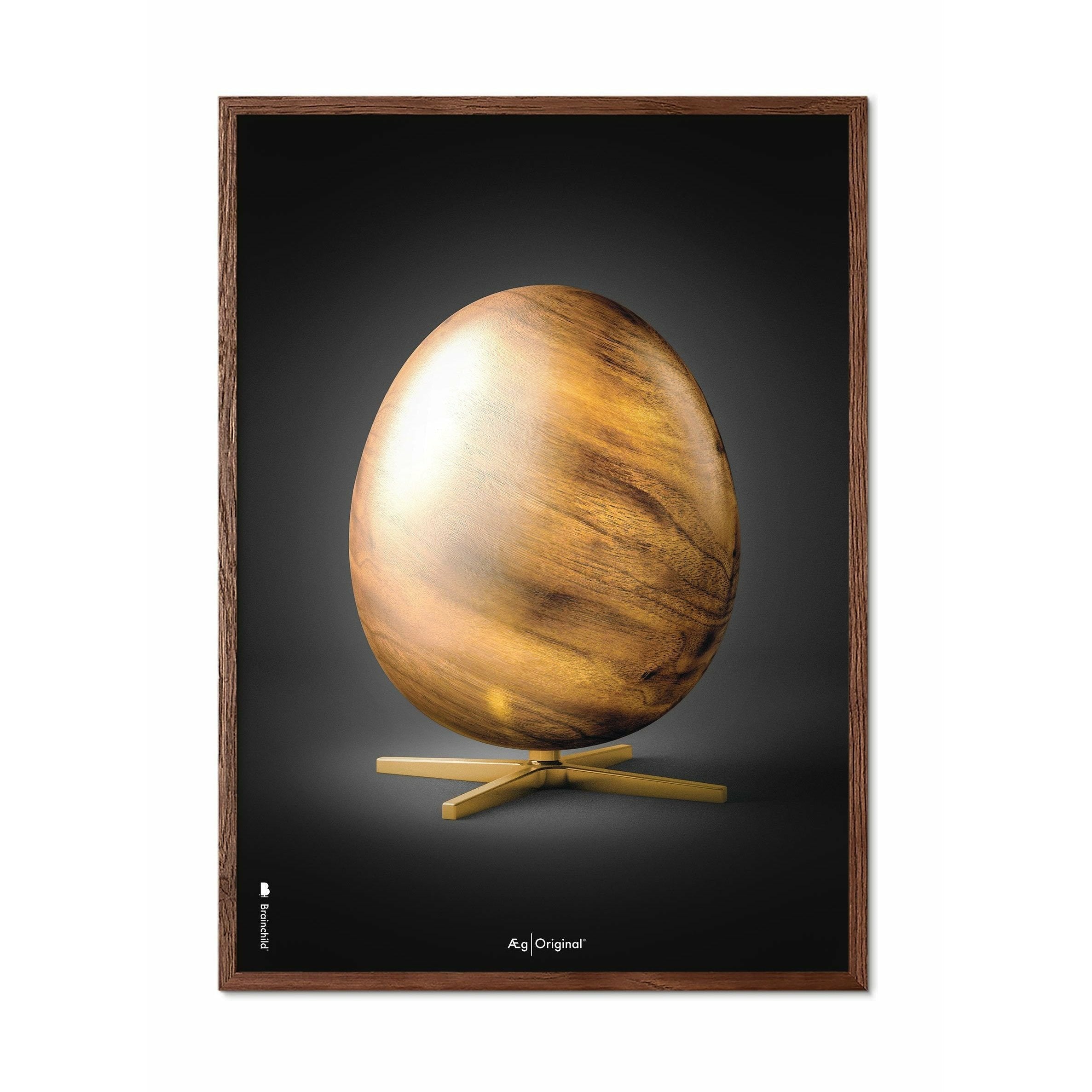 创生鸡蛋图形海报，由深木A5制成的框架，黑色