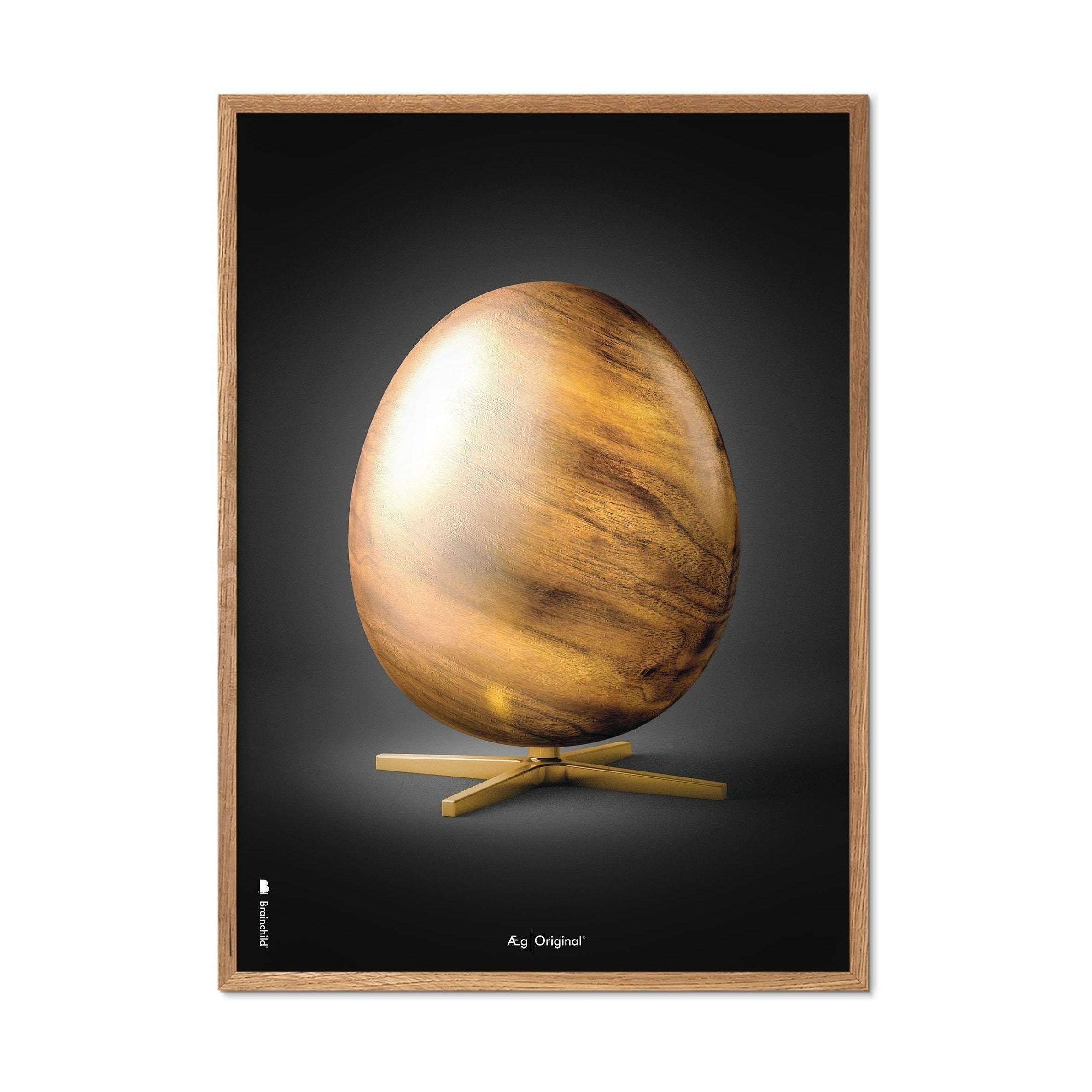 Póster de figuras de huevo de creación, marco hecho de madera clara de 30x40 cm, negro