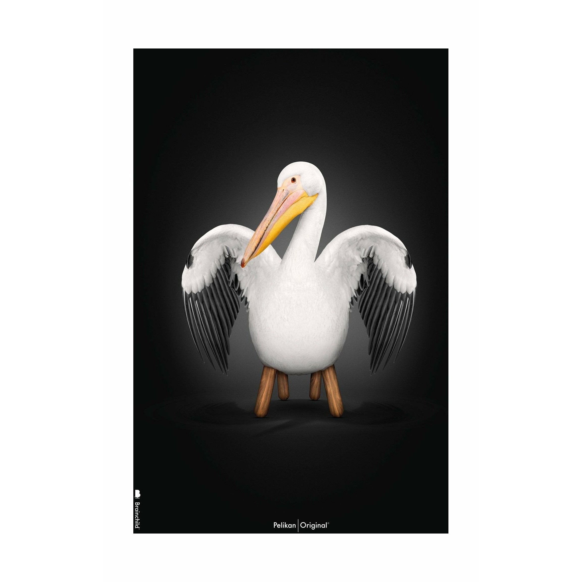 brainchild Pelikan -klassinen juliste ilman kehystä 50 x70 cm, musta tausta