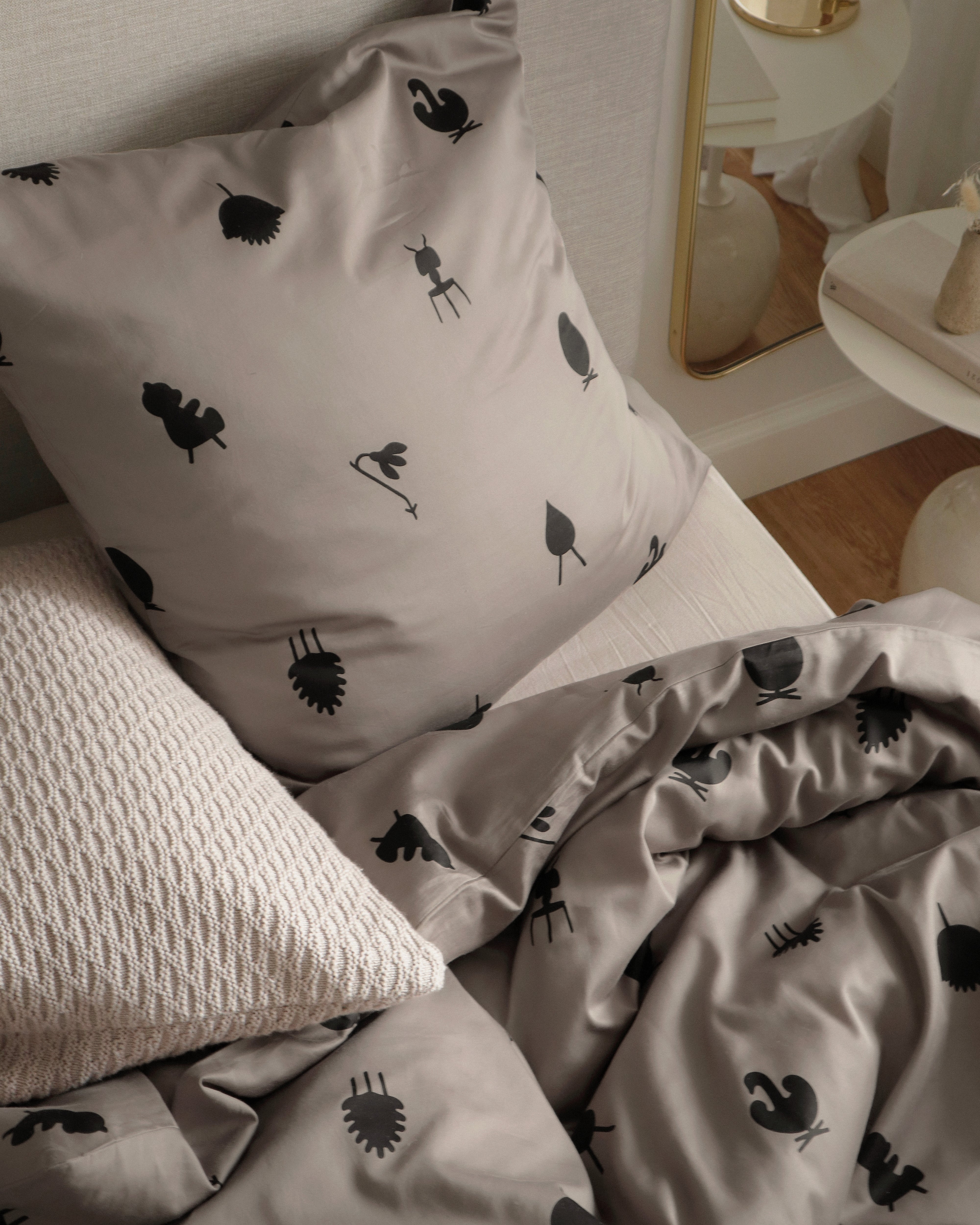 Iconos de diseño de lino de cama de creación 140x220 cm, Taupe