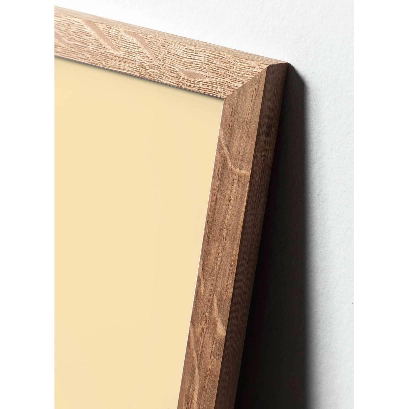 Brainchild Pine Cone Classic Poster, Frame Made of Light Wood 30x40 cm, gul bakgrunn