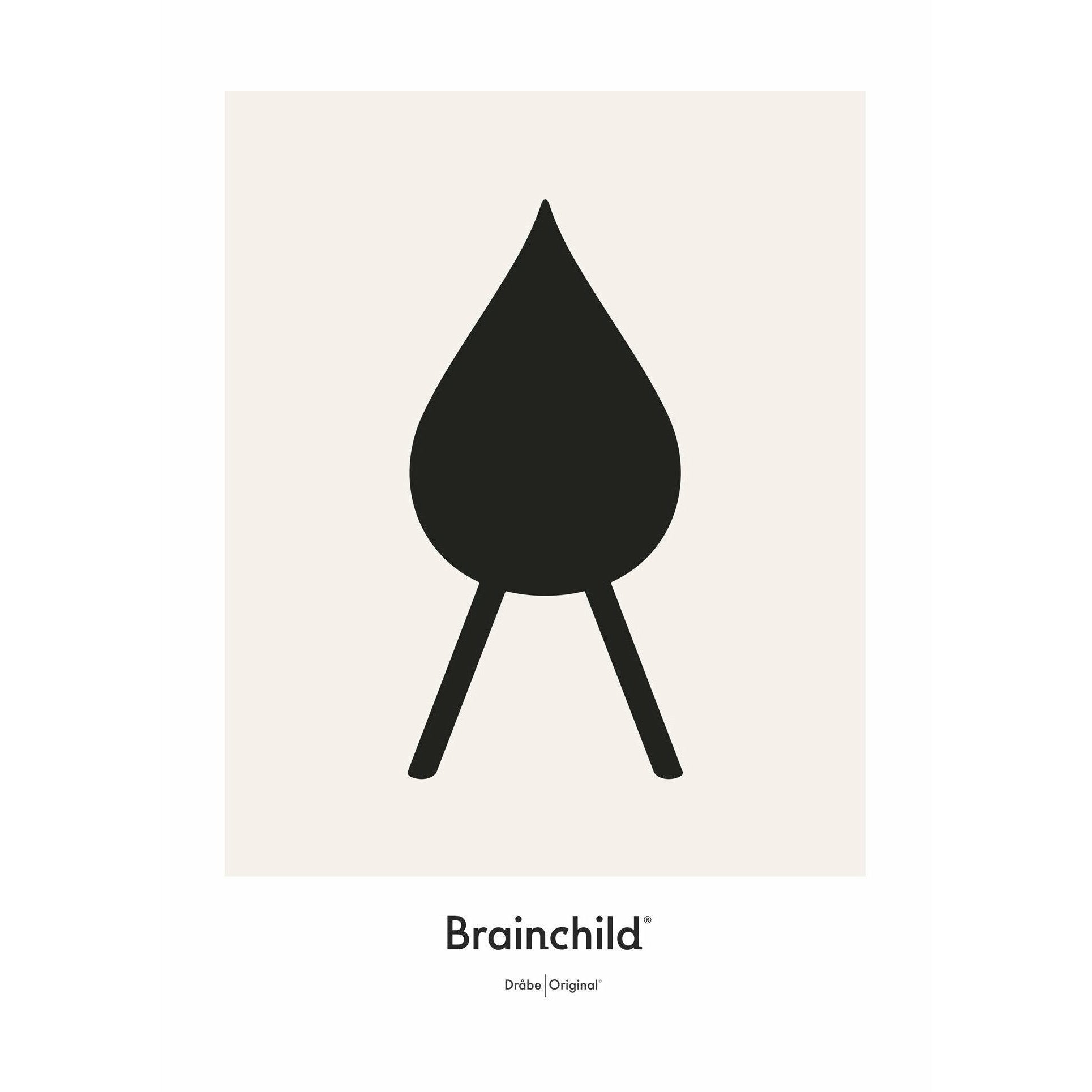 Brainchild Drop designikonplakat uden ramme 70 x100 cm, grå