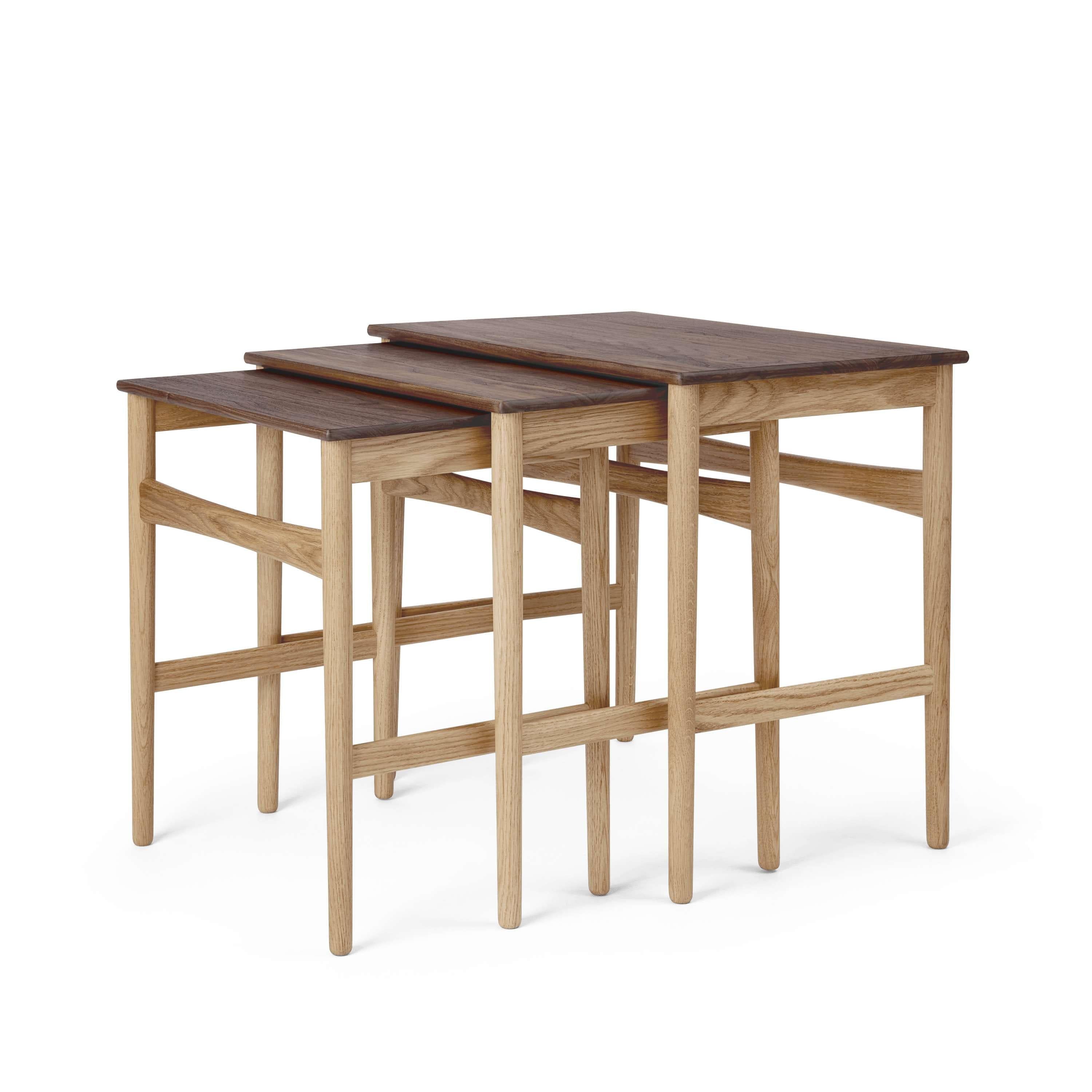 Carl Hansen Ch004 Nesting Side Tables, Oak/Walnut Oiled