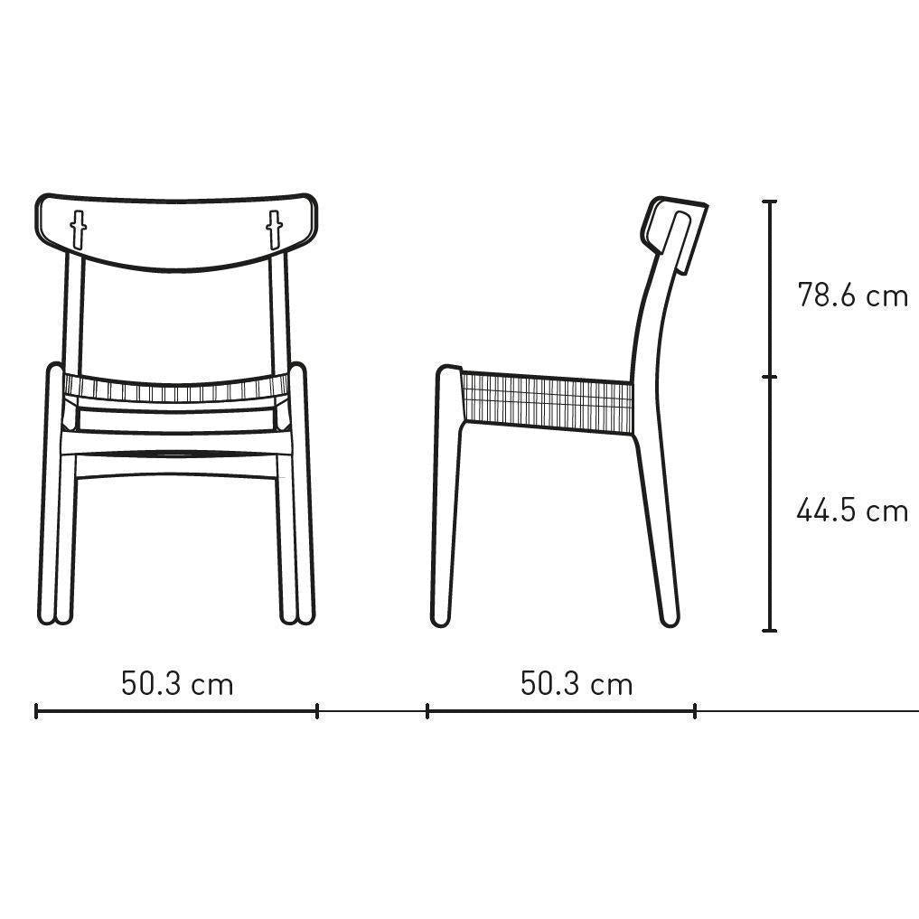 Carl Hansen CH23 -stol, oljad valnöt/naturlig sladd/valnötstöd