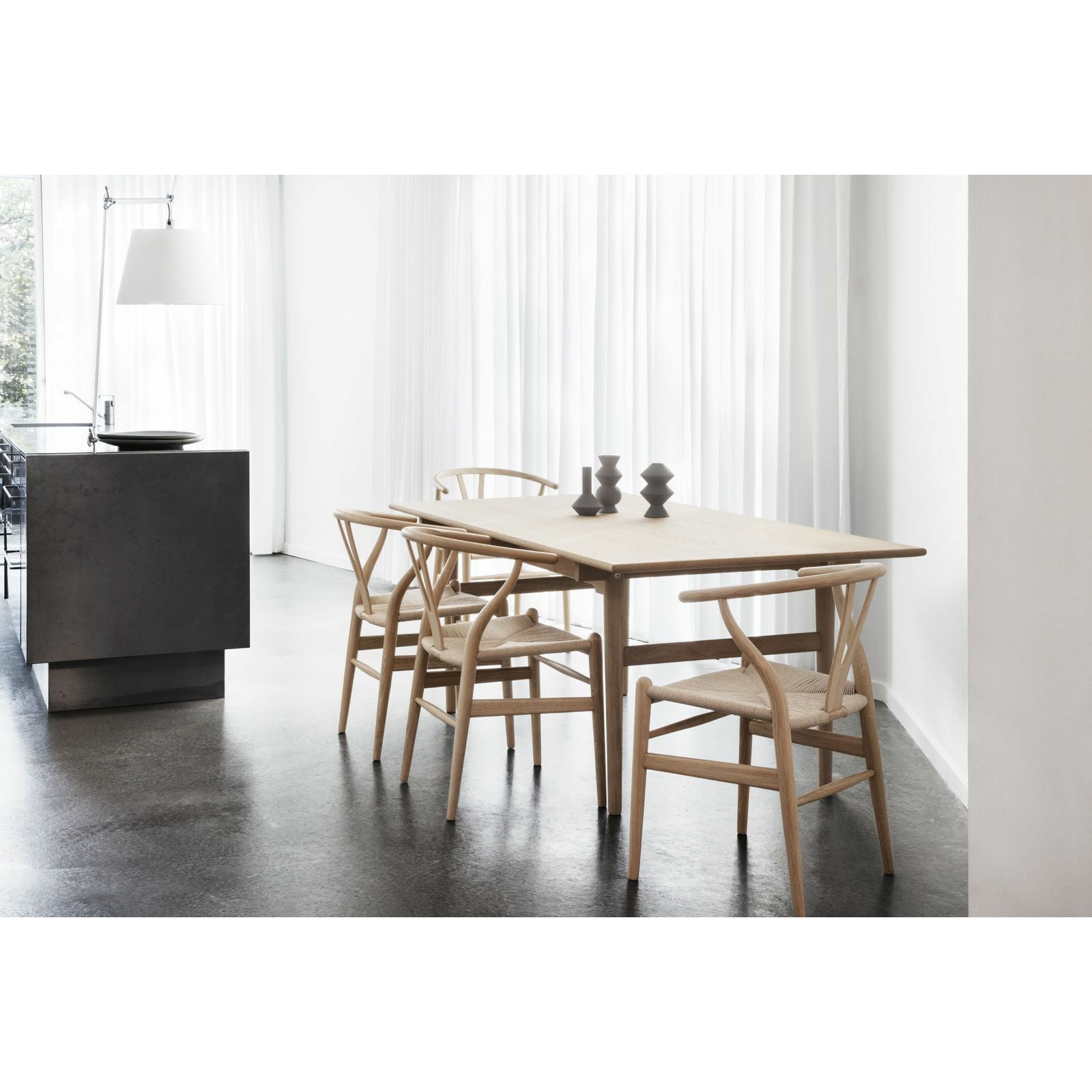 Carl Hansen CH24 Y stoel stoel Zwart papier koord, beuken/roodbruin