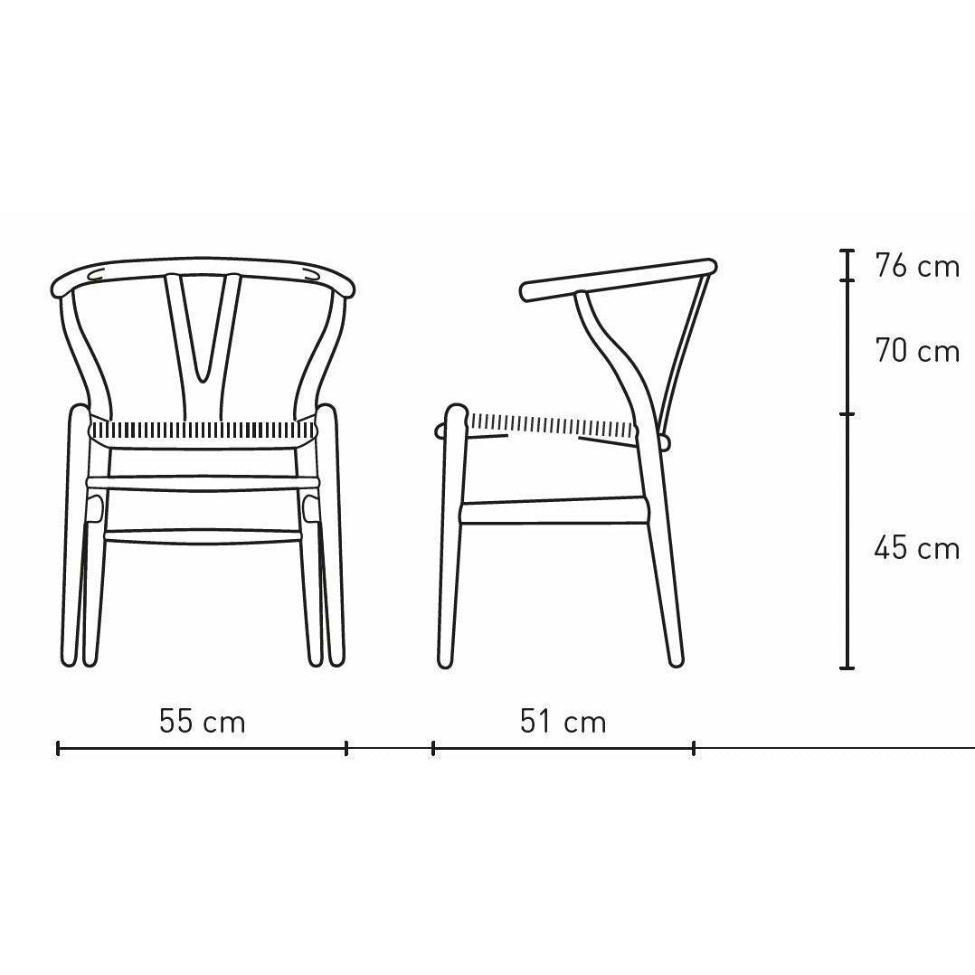 Carl Hansen CH24 Y Stuhl Stuhl Schwarzpapierkabel, Buchen/Rotbraun