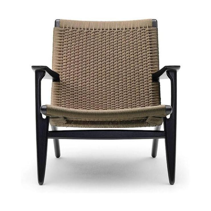 Carl Hansen CH25 Lounge -tuoli, musta tammi/luonnollinen